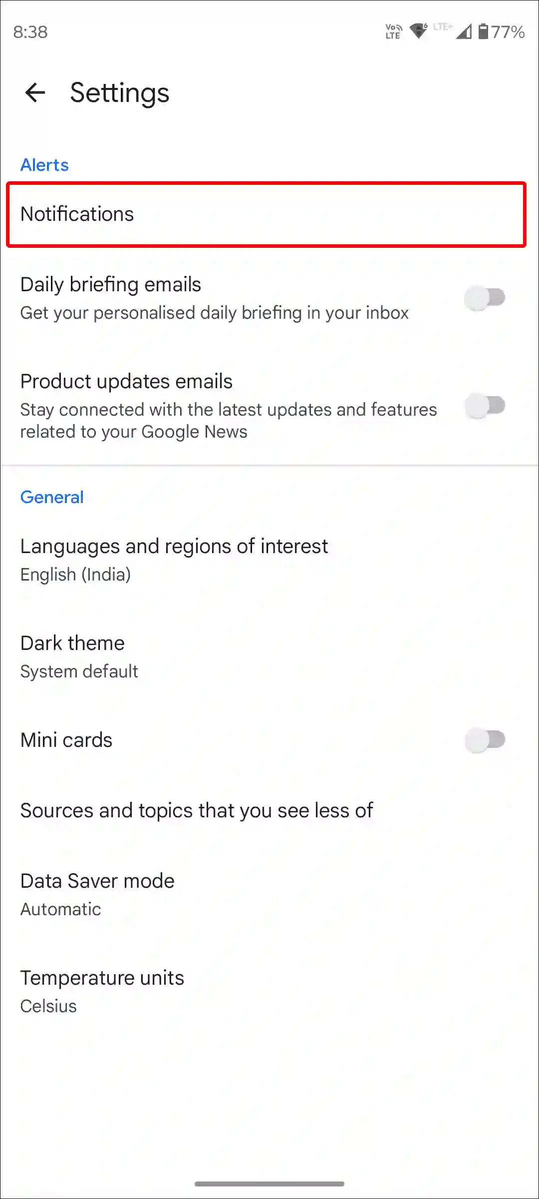 google news notifications