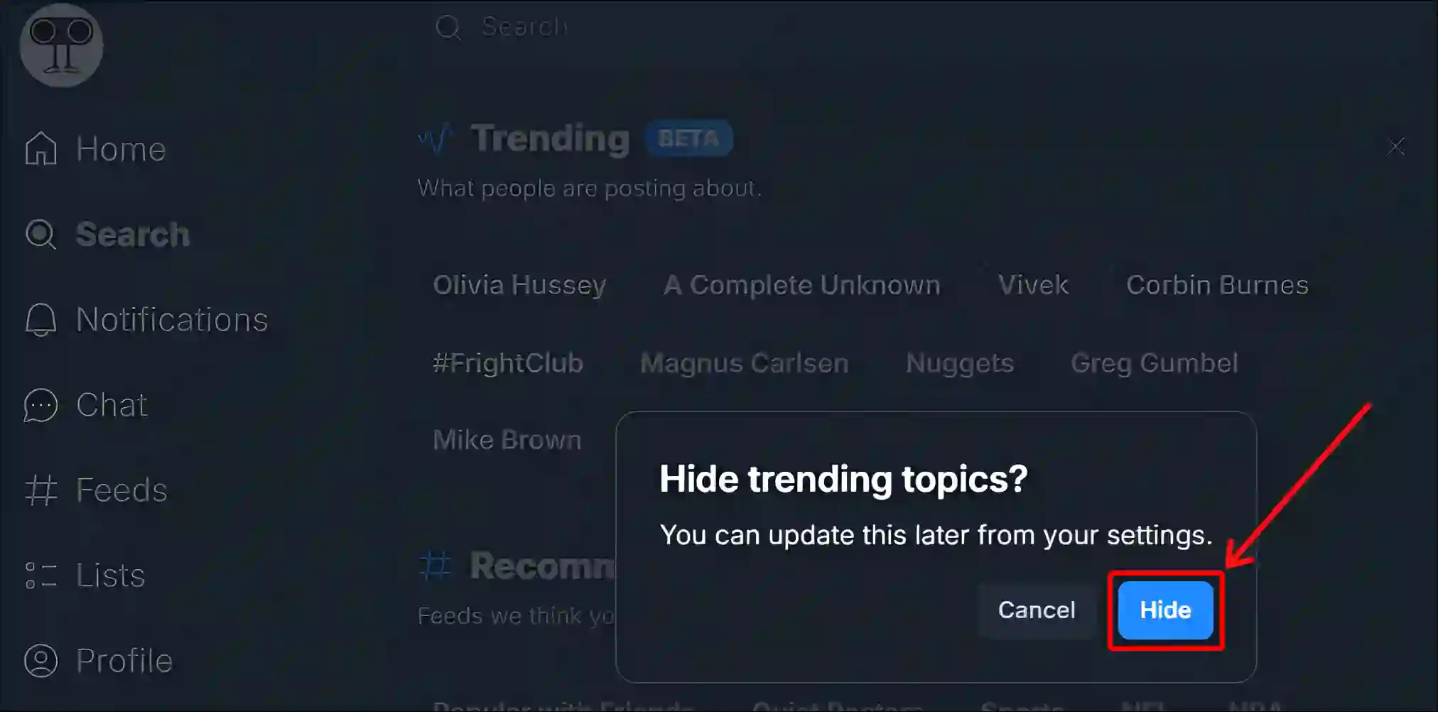 hide bluesky web trending topics