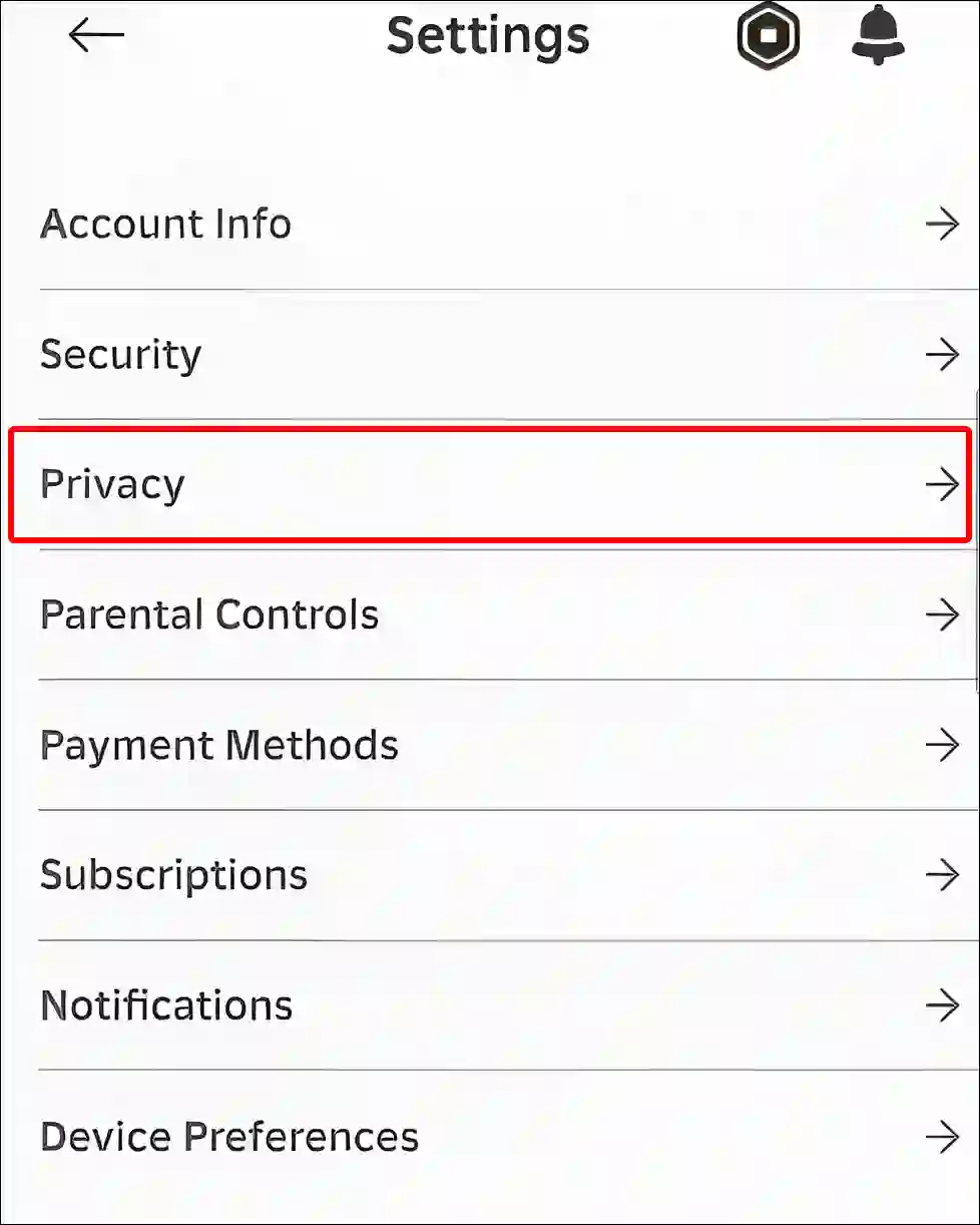 roblox app privacy settings