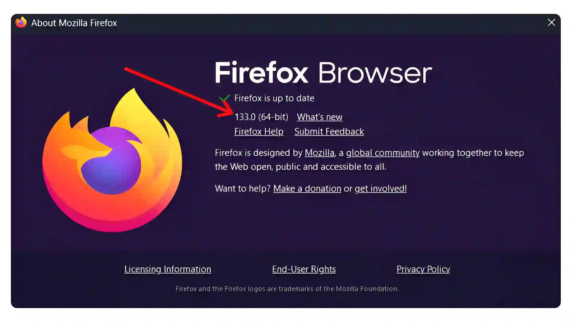 windows about firefox version