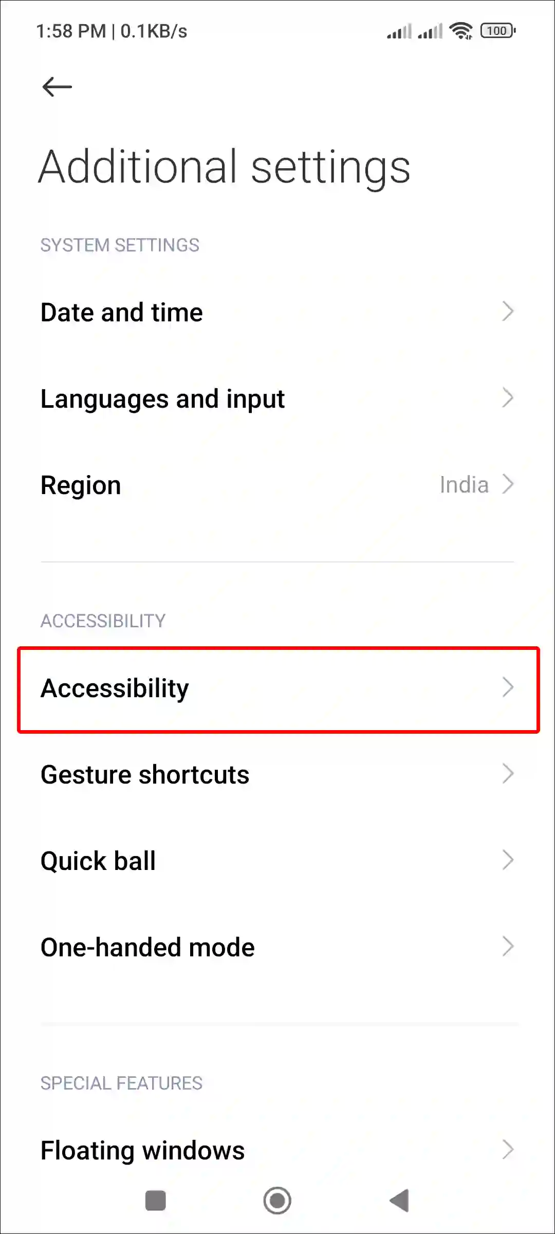 xiaomi accessibility settings