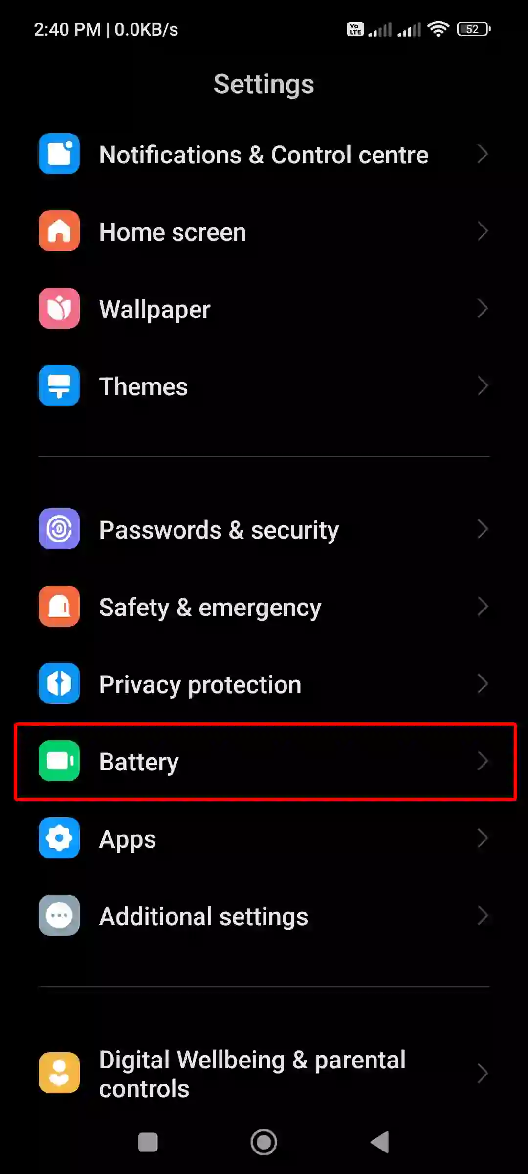 xiaomi battery settings