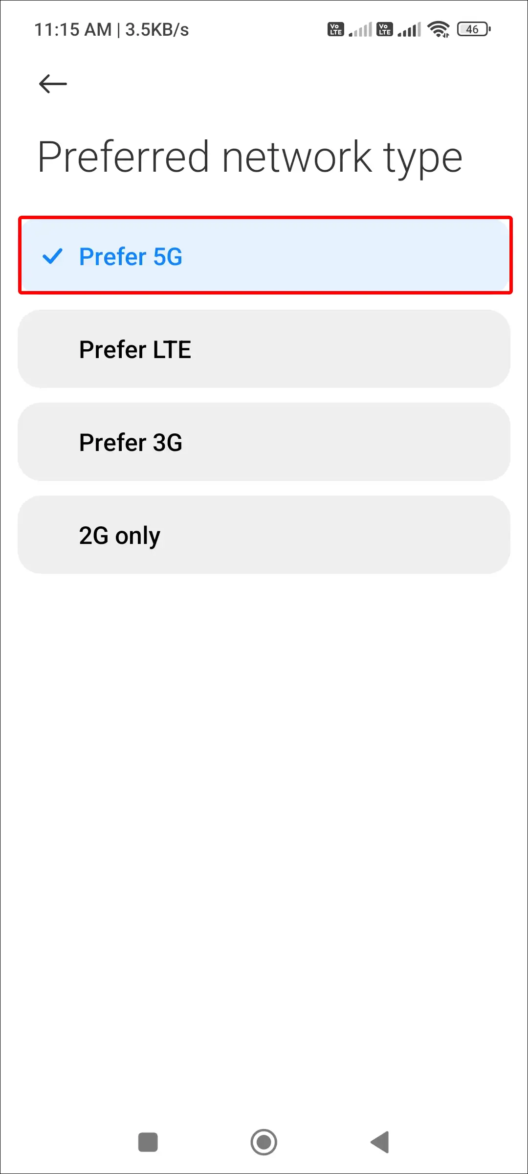 xiaomi prefer 5G