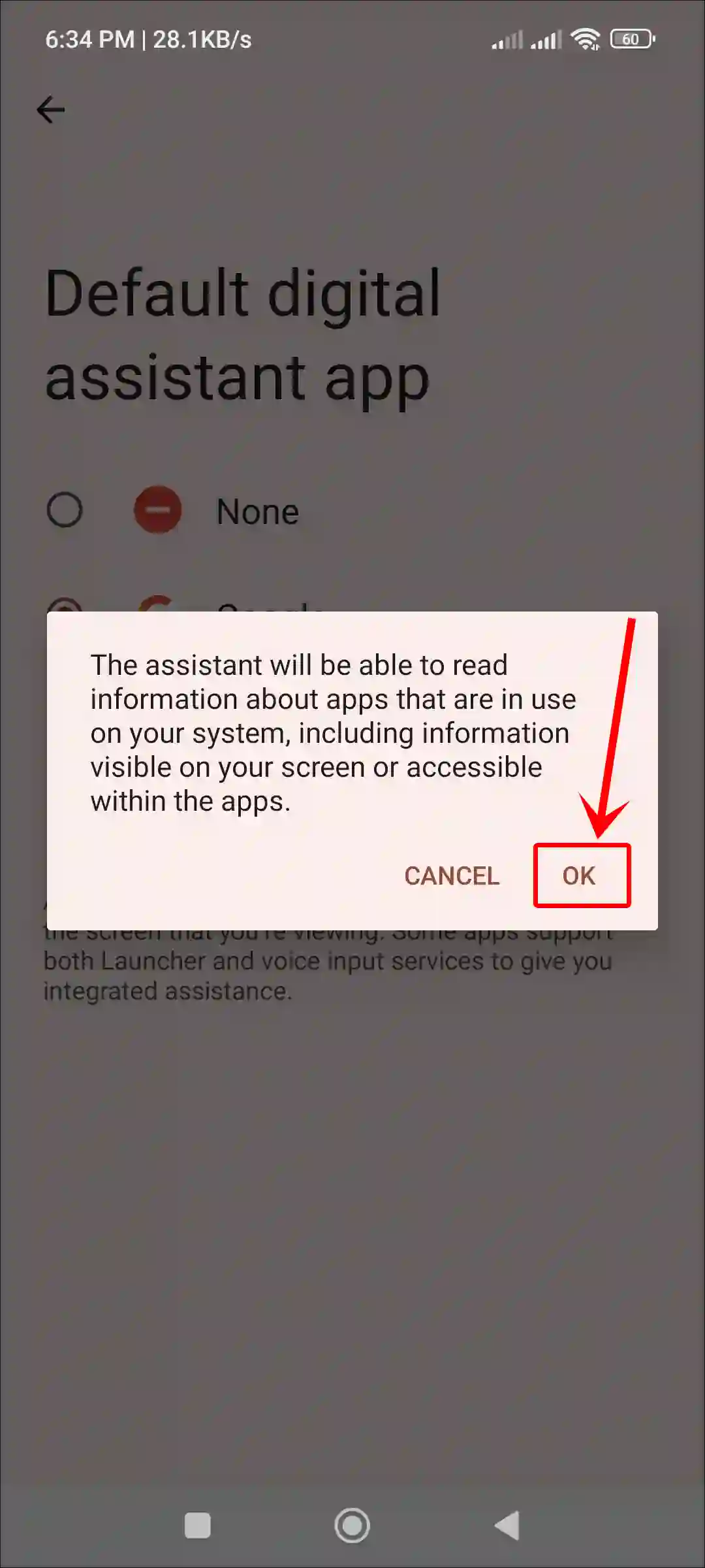 android default digital assistant app perplexity ok