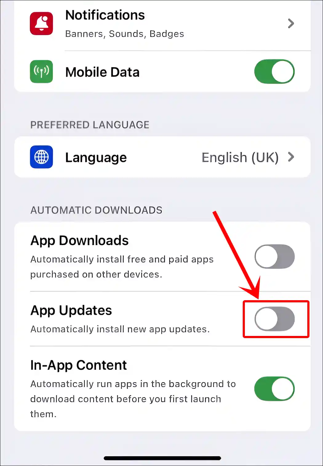 disable tiktok auto-update app store iphone