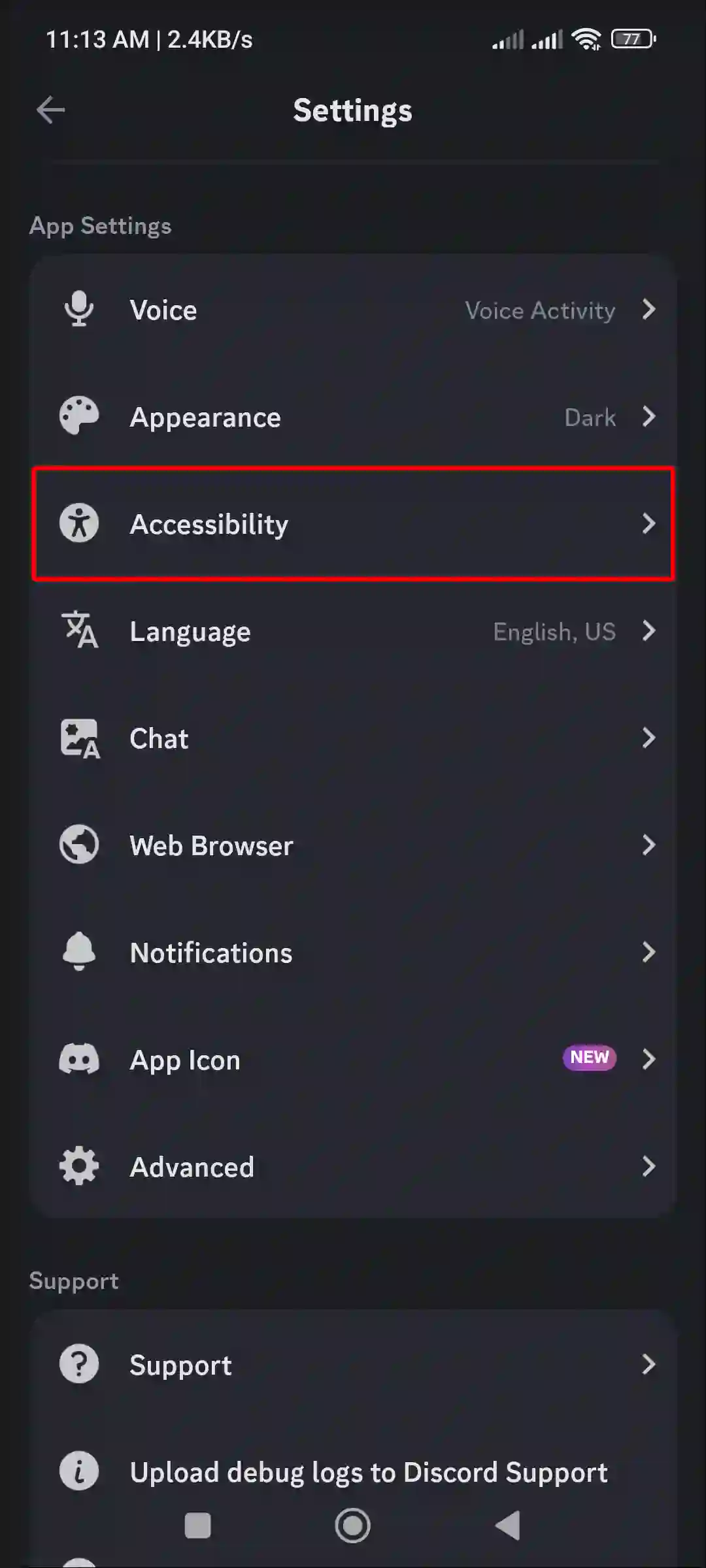 discord mobile app accessibility