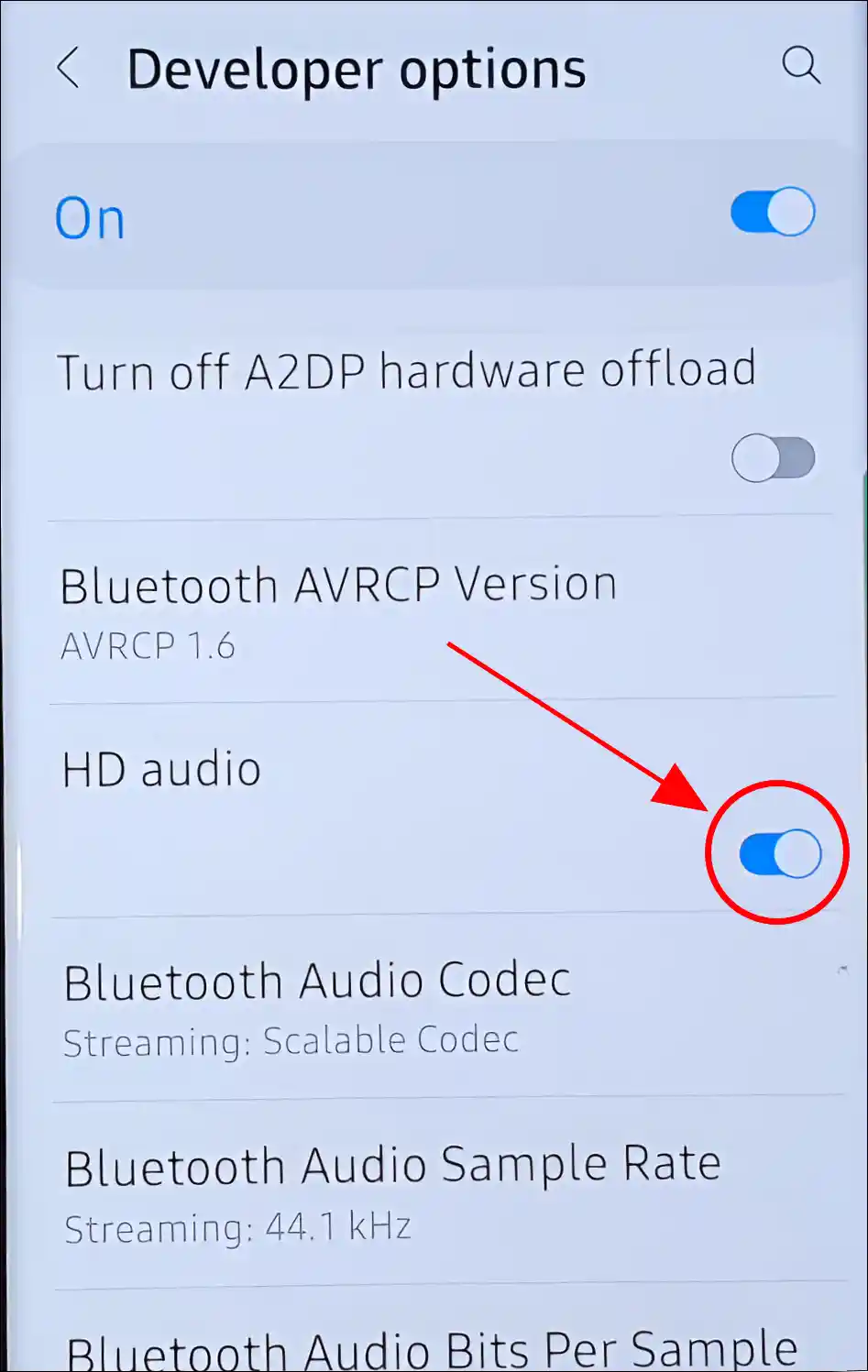 enable hd audio on samsung