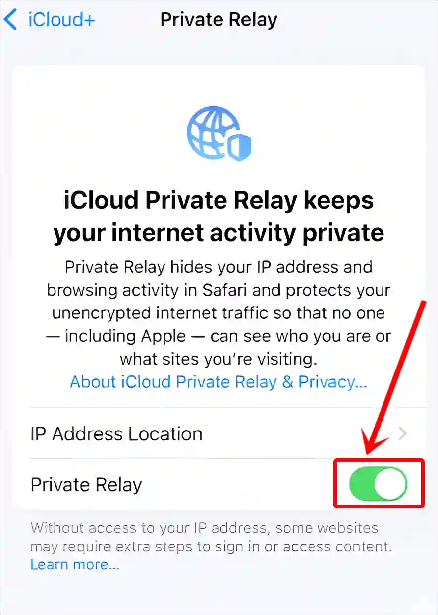 enable icloud private relay iphone