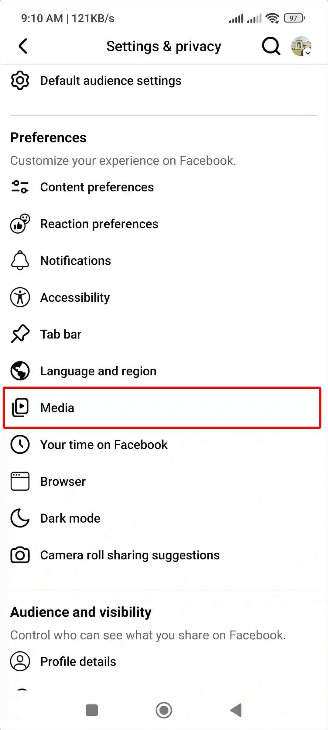 facebook in app browser media