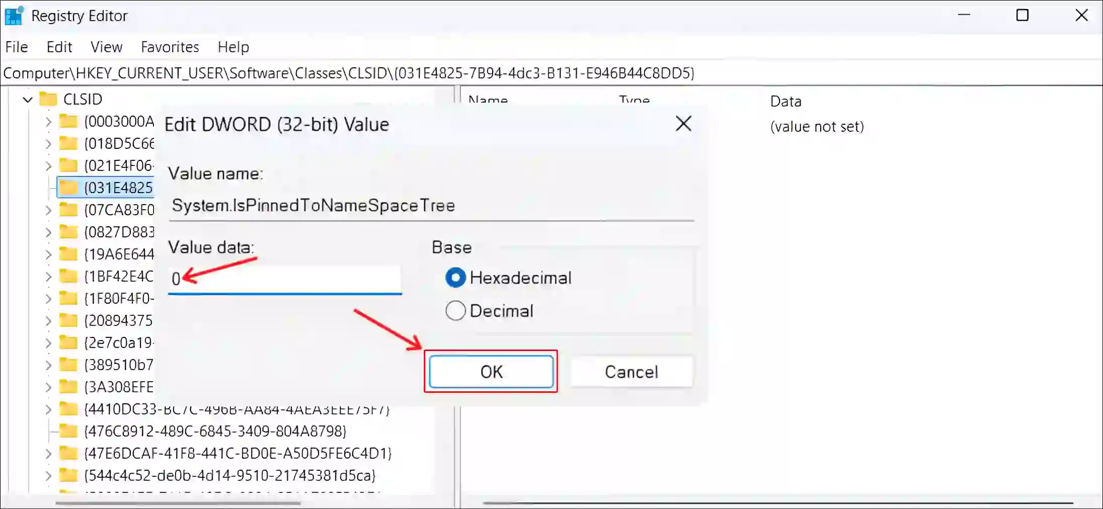 hide libraries in file explorer registry editor