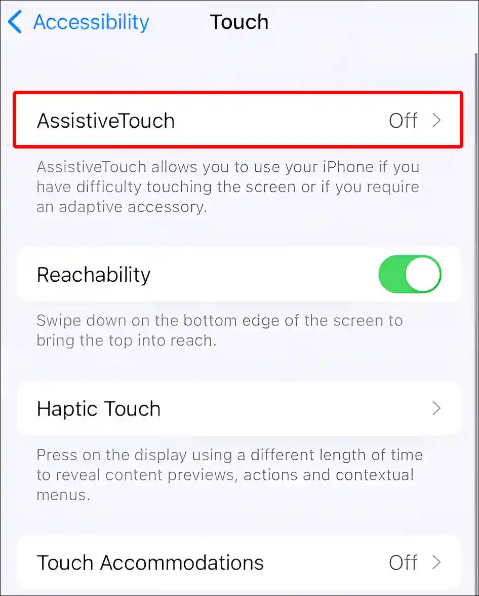 iphone assistivetouch settings