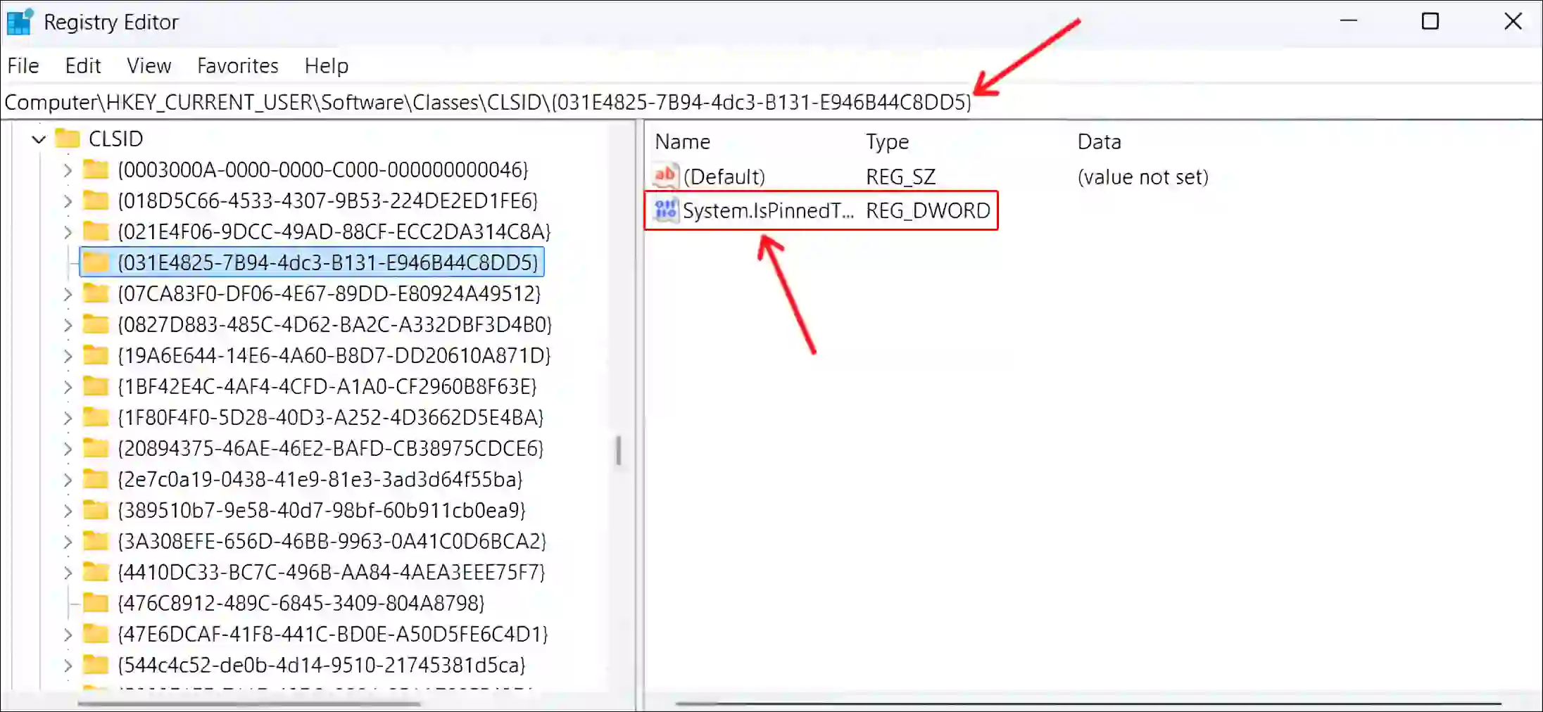 libraries in file explorer registry editor