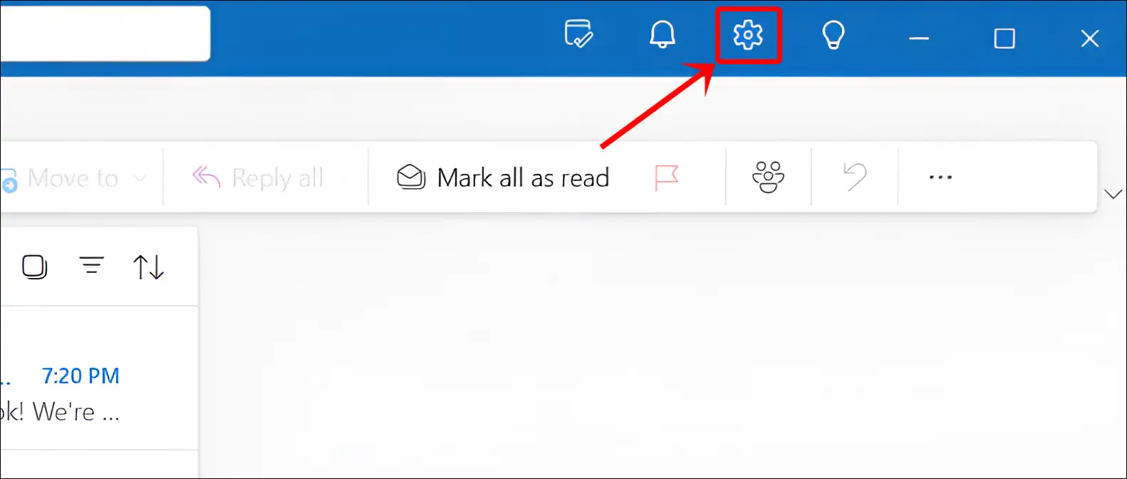 outlook desktop app settings icon