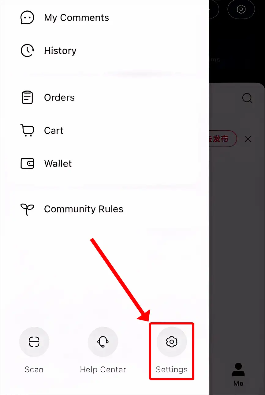 rednote app settings