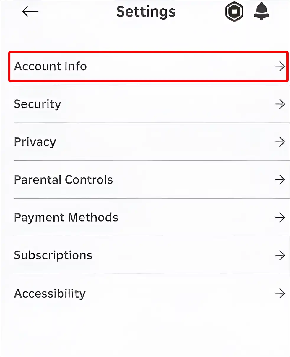 roblox app account info