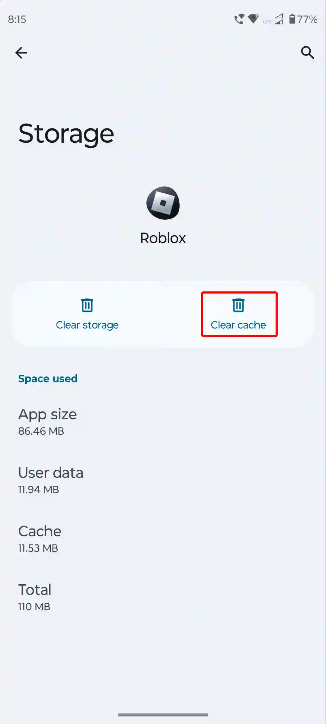 roblox app clear cache