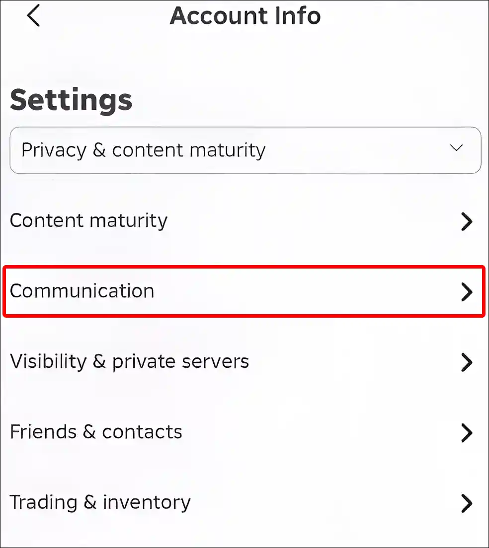 roblox app communication settings