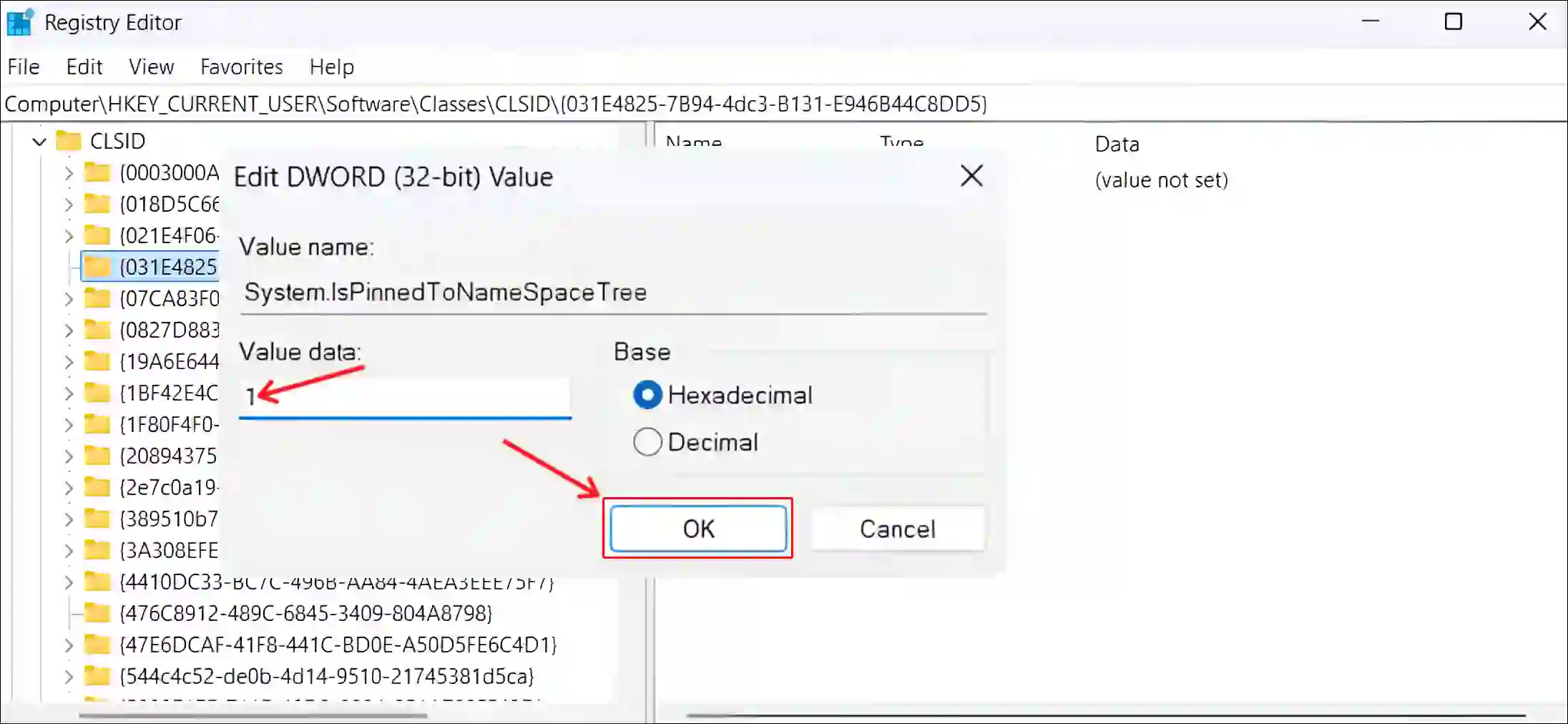 show libraries in file explorer registry editor