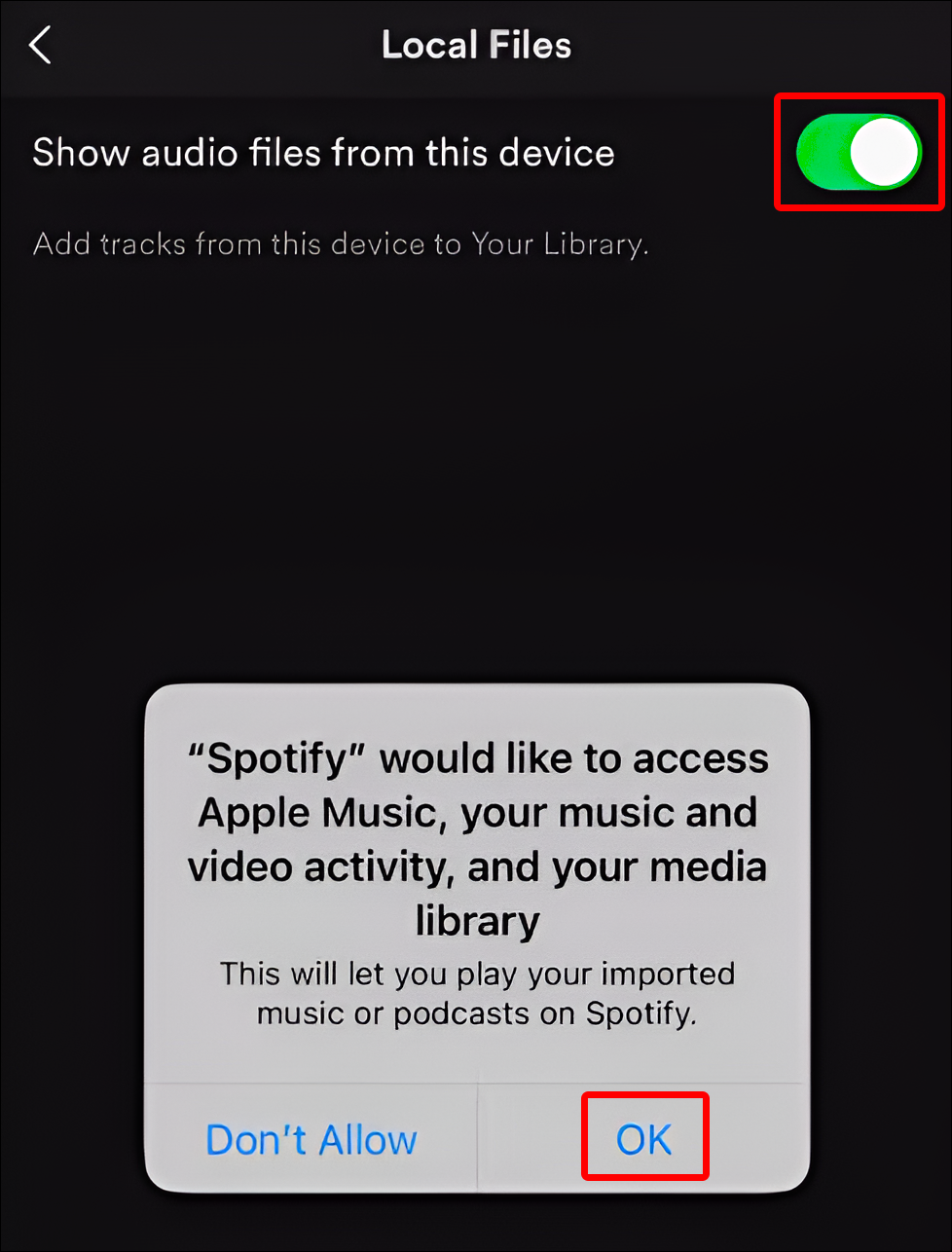 spotify show audio files from this device