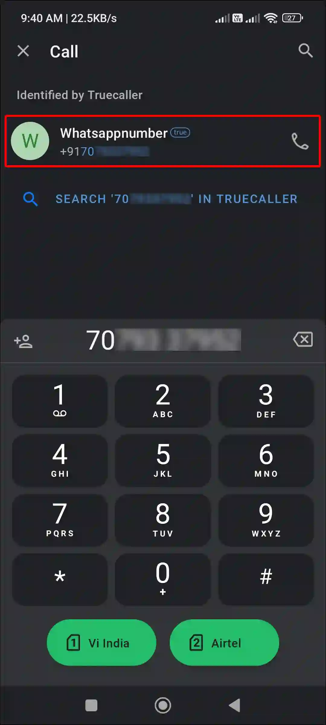 truecaller number dial