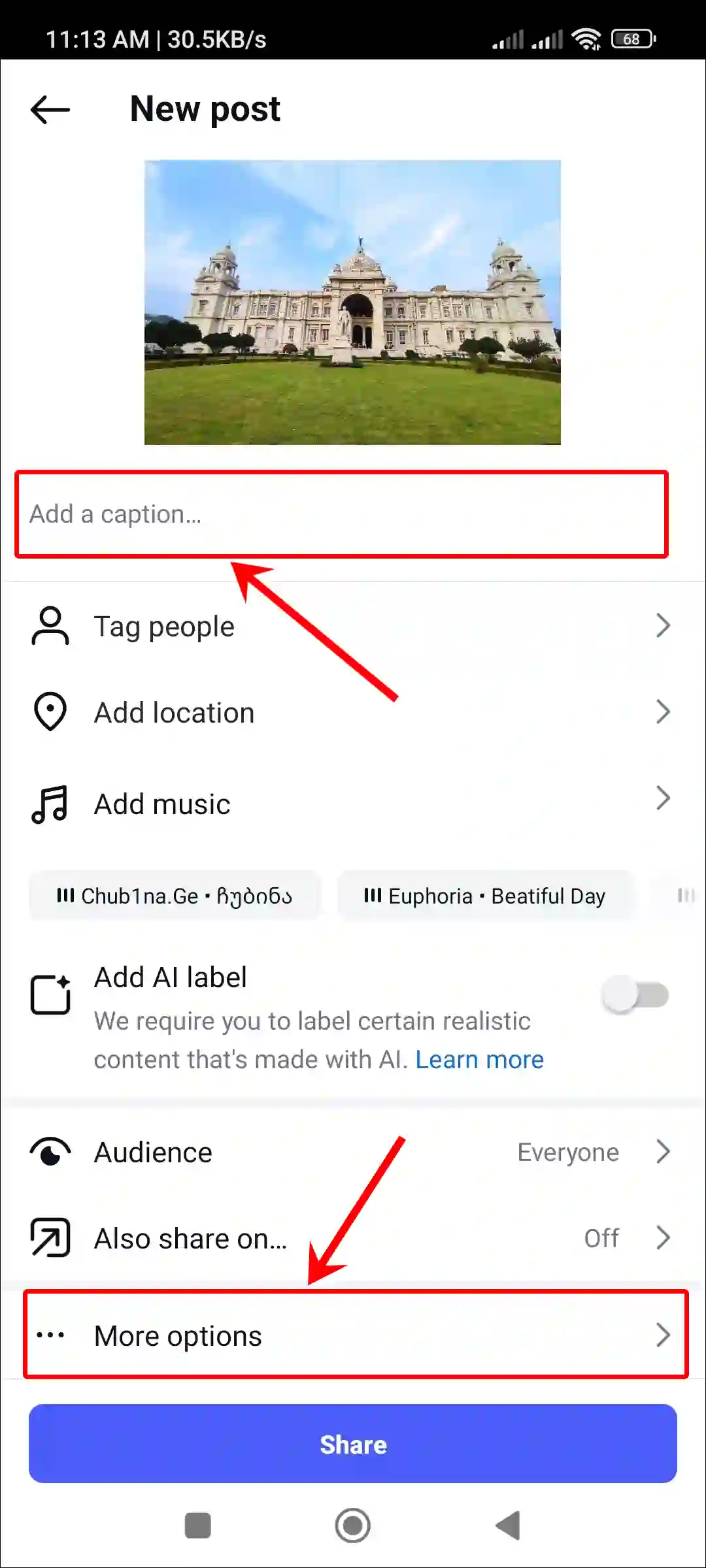 turn off automatic sharing instagram posts to threads