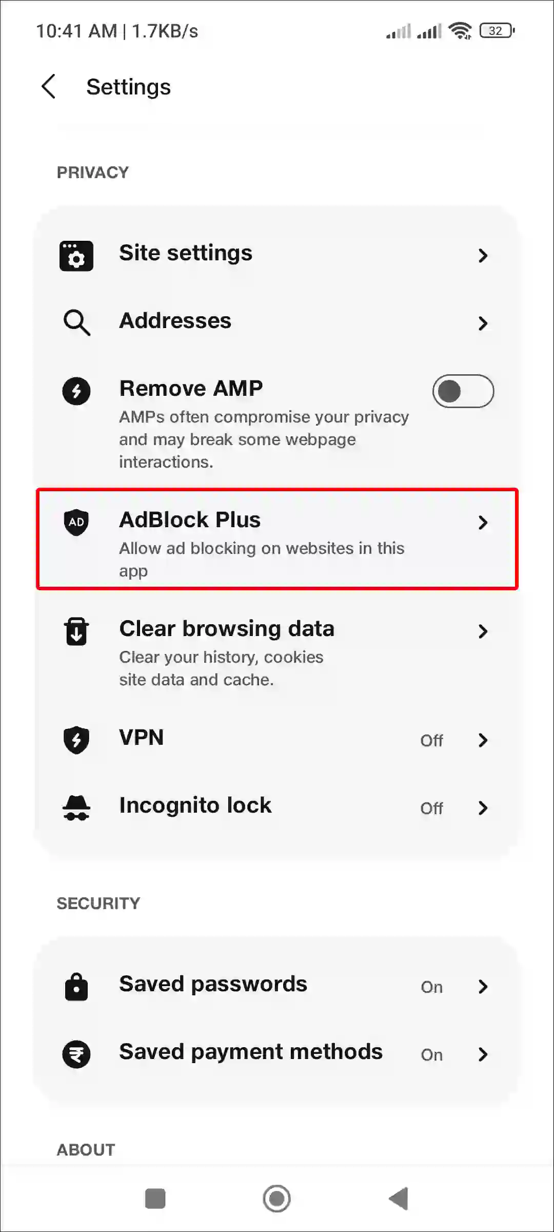 android jiosphere adblock plus