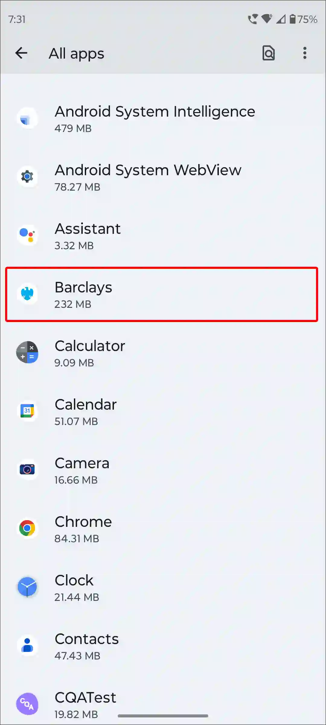 barclays app android settings