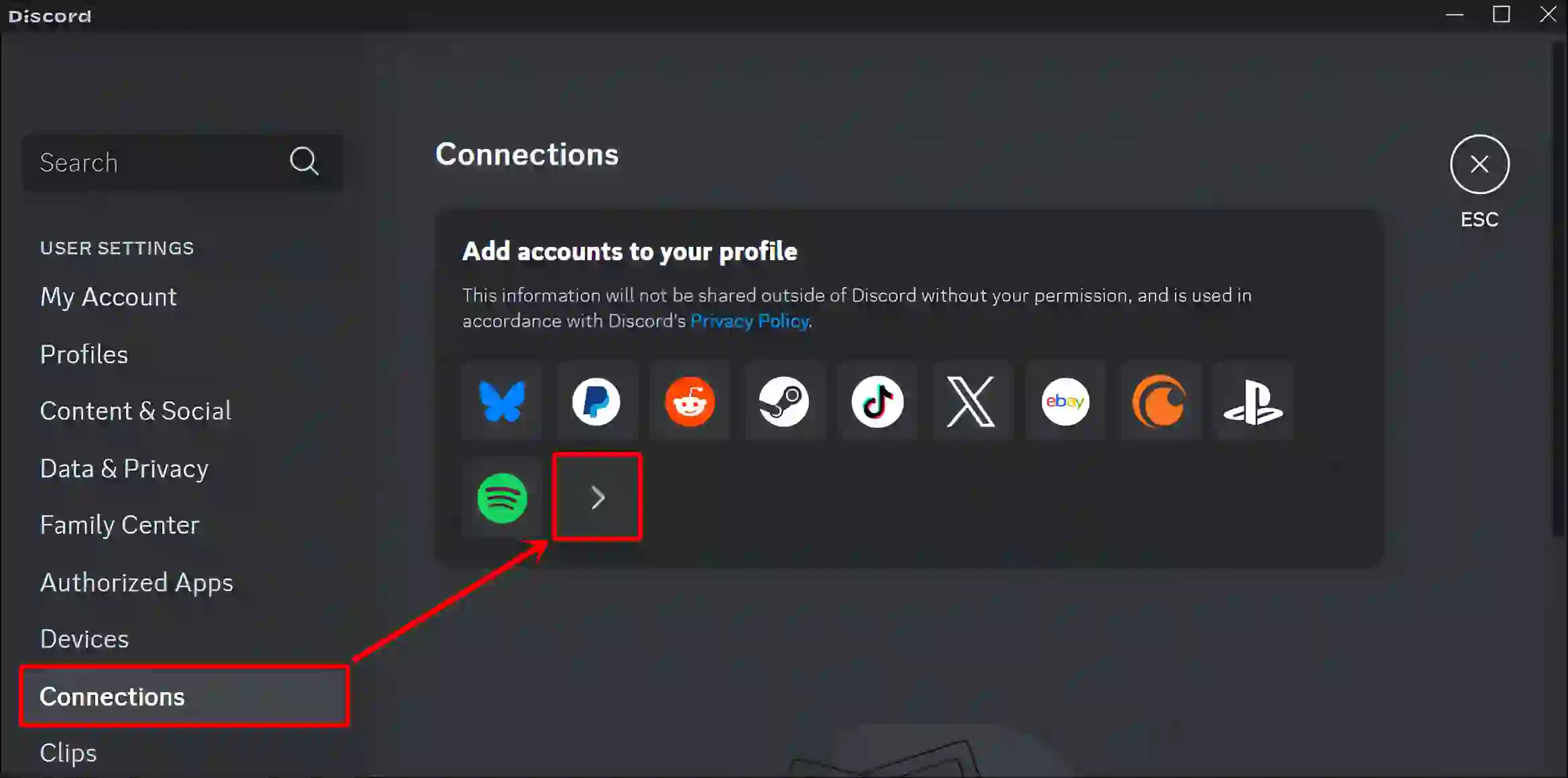 discord pc connections more