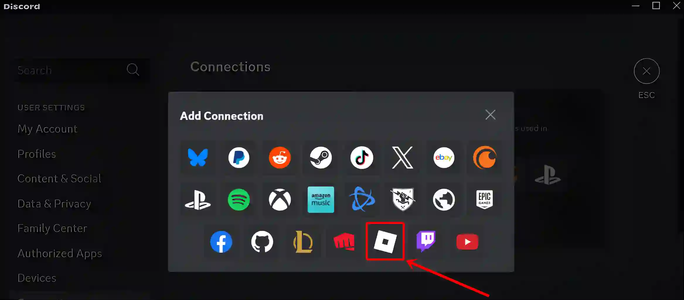 discord pc connections roblox