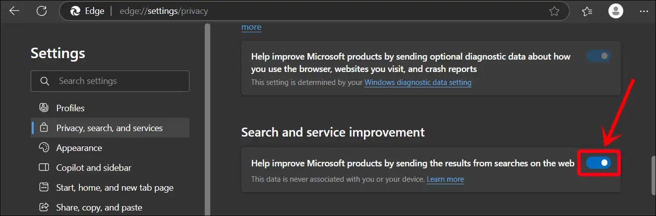 enable search and service improvement edge