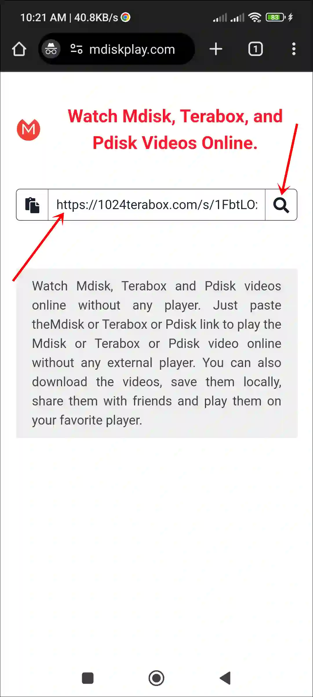 mdiskplay terabox link