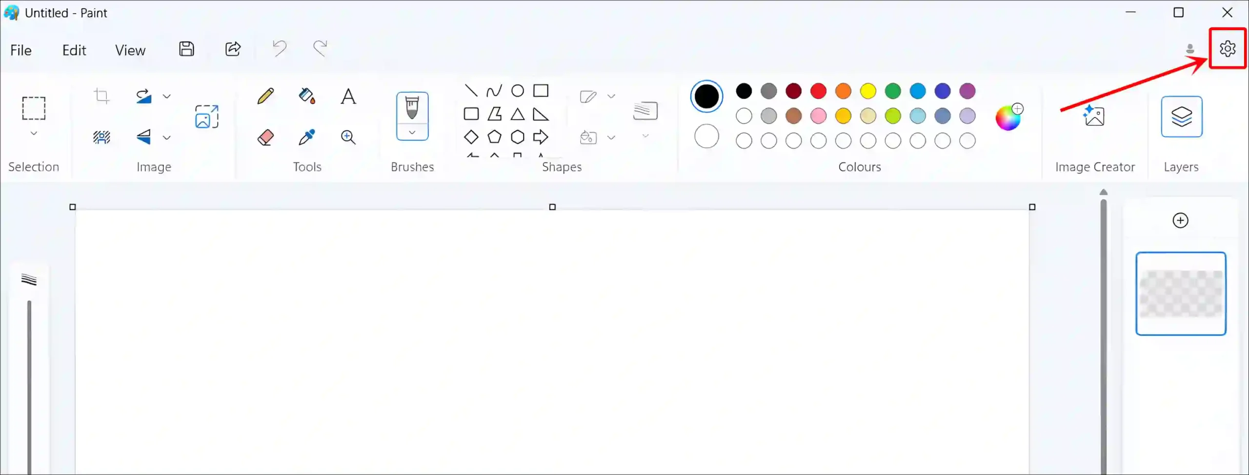 paint app settings windows 11