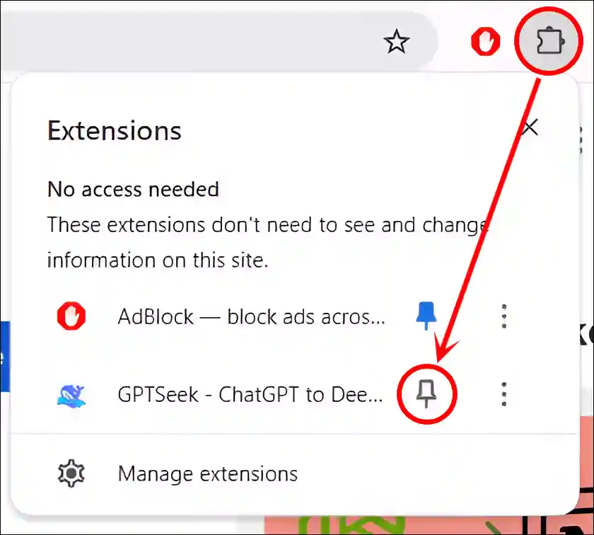 pin gptseek extension