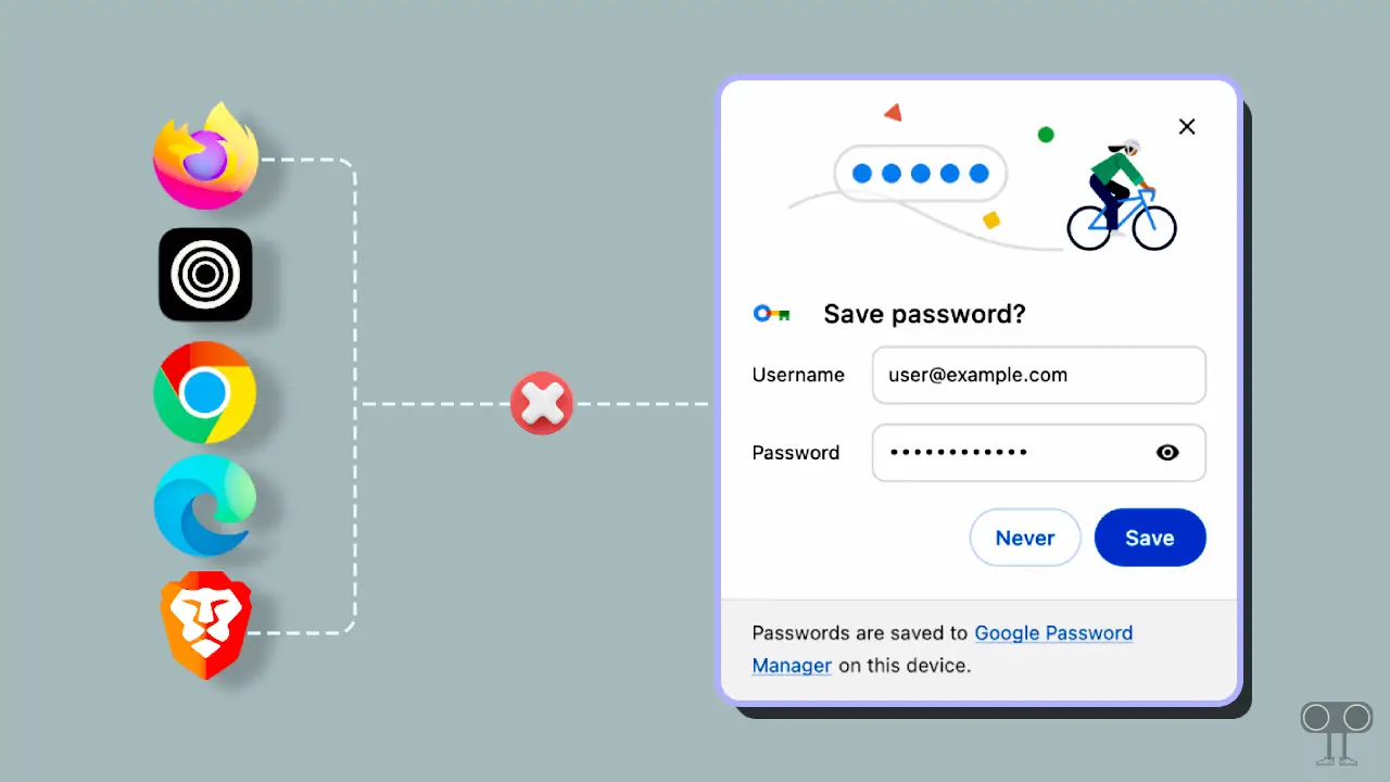 Stop Firefox, Zen, Chrome, Edge, Brave from Asking to Save Passwords