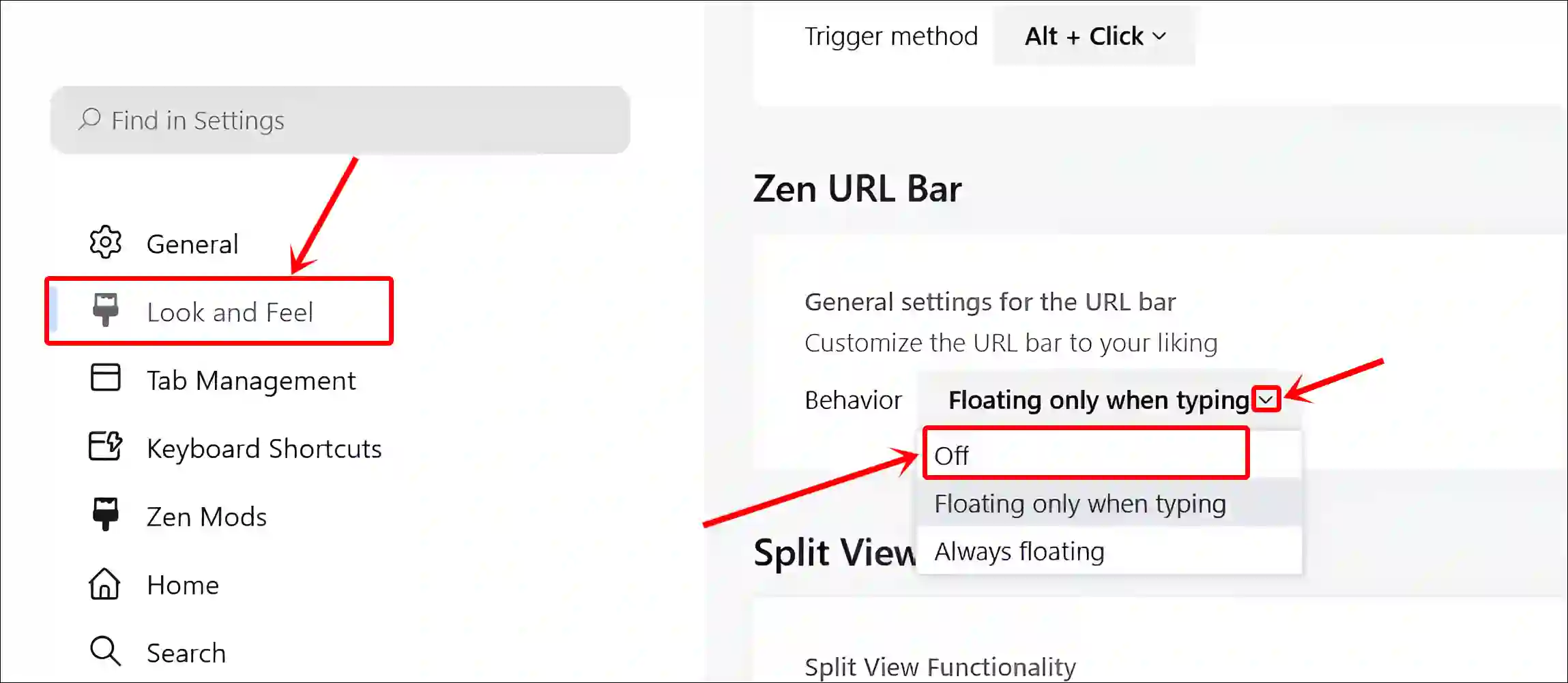 Turn off the floating URL bar on your Zen Browser