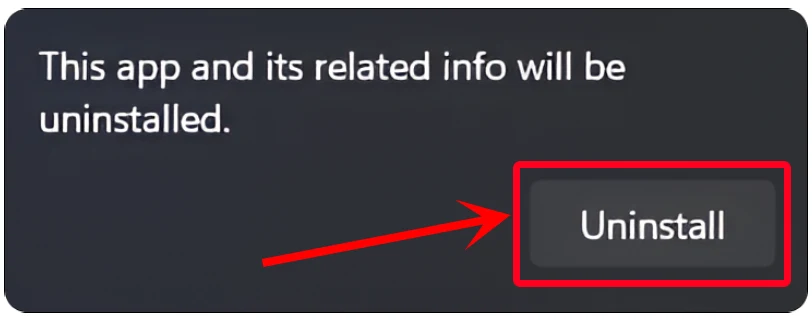uninstall app in windows 11