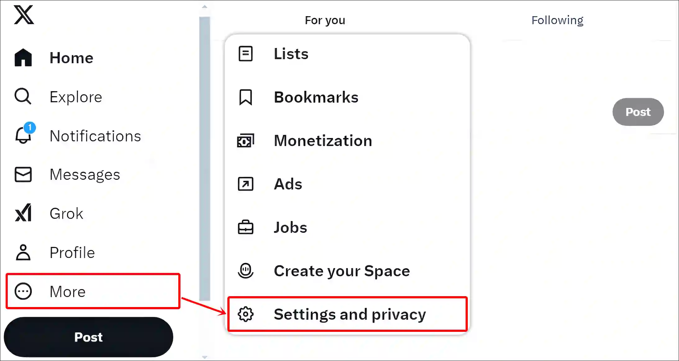 x website settings and privacy