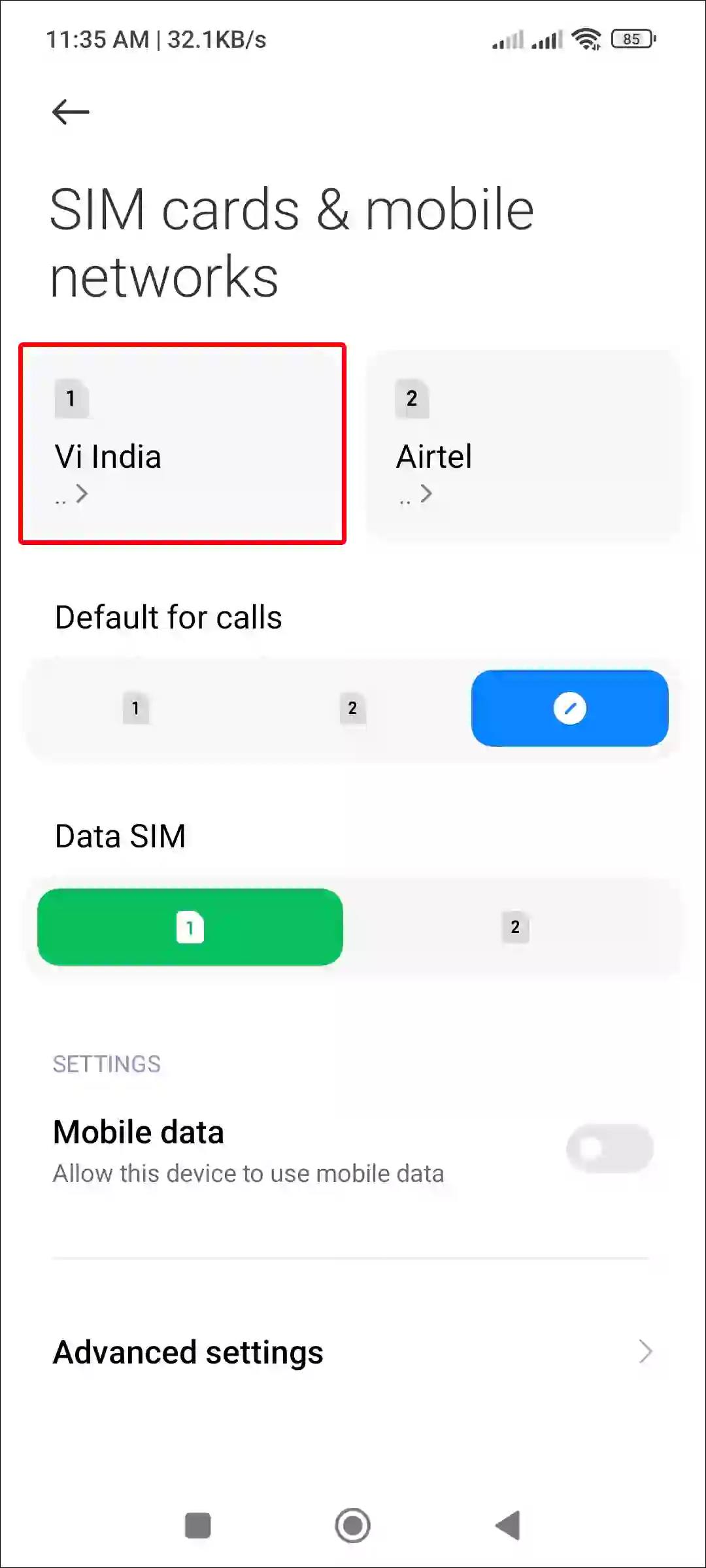 xiaomi mobile networks sim