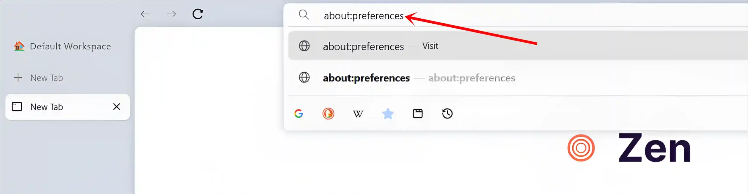 zen browser about:preferences