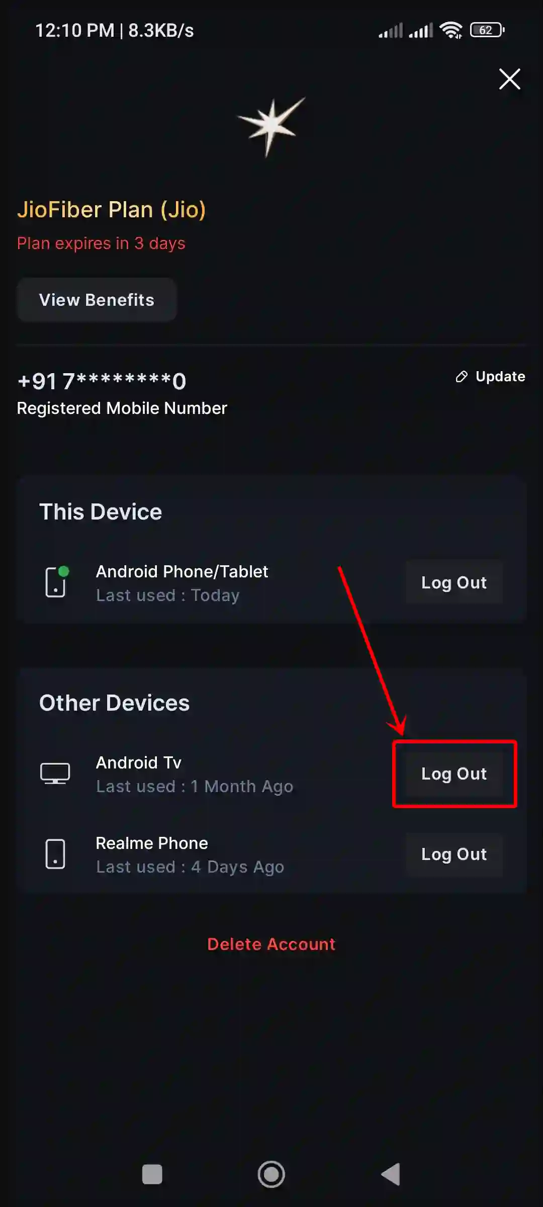 jiohotstar log out devices