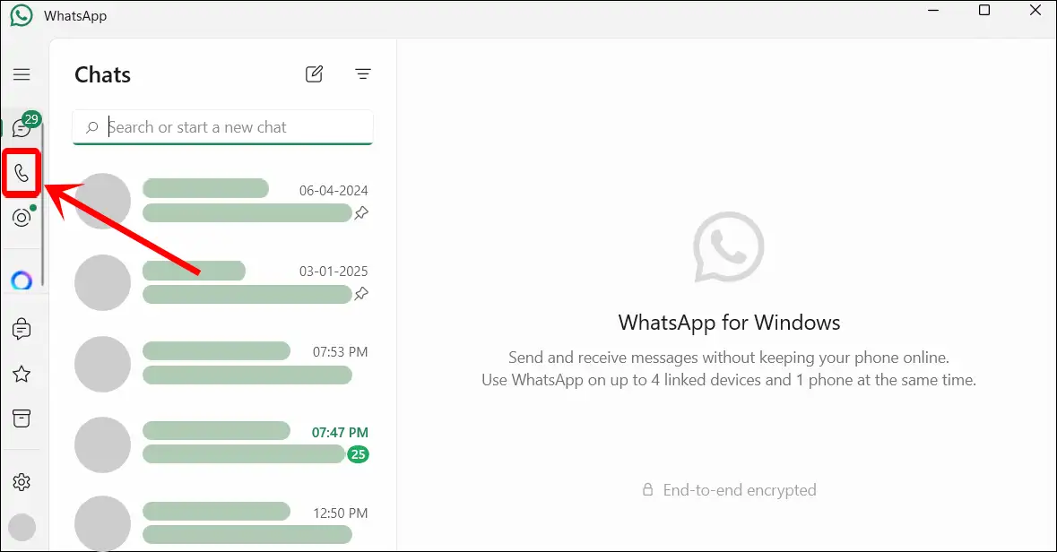 pc whatsapp calls