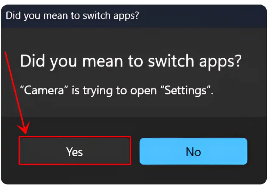 windows 11 camera settings popup