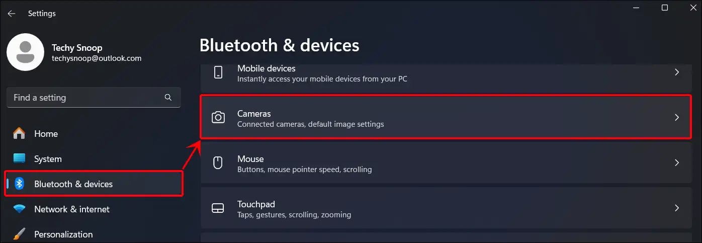 windows 11 settings camera