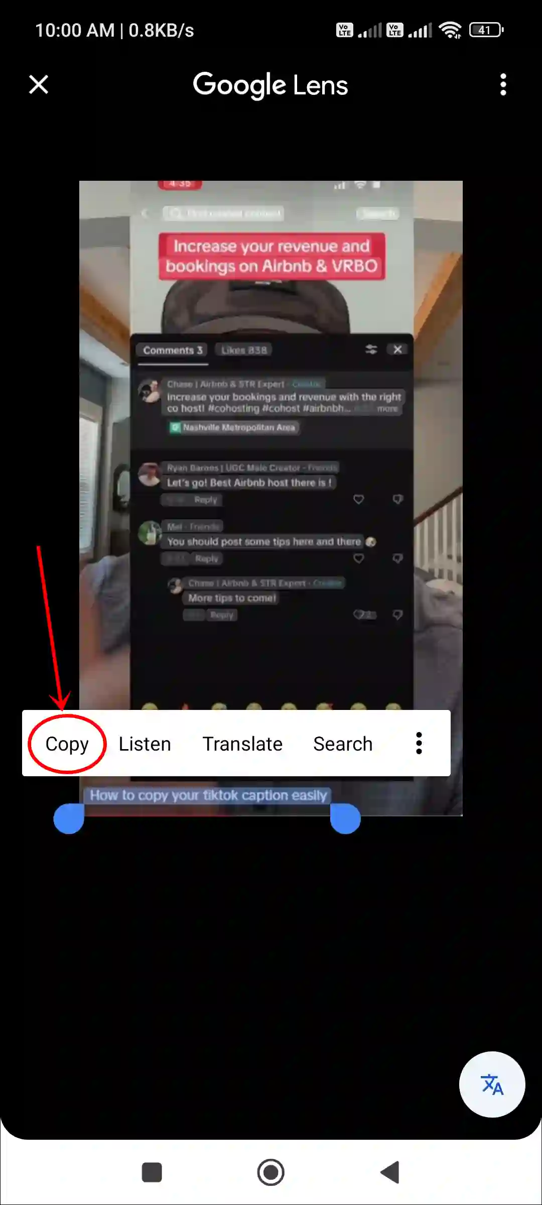 copy tiktok caption google photos