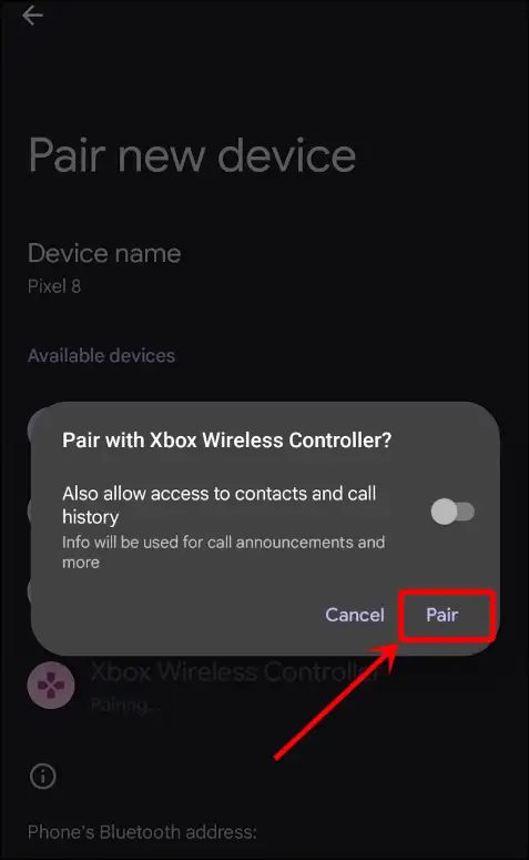 android bluetooth xbox wireless controller pair