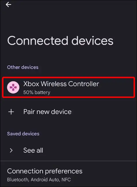 android bluetooth xbox wireless controller paired