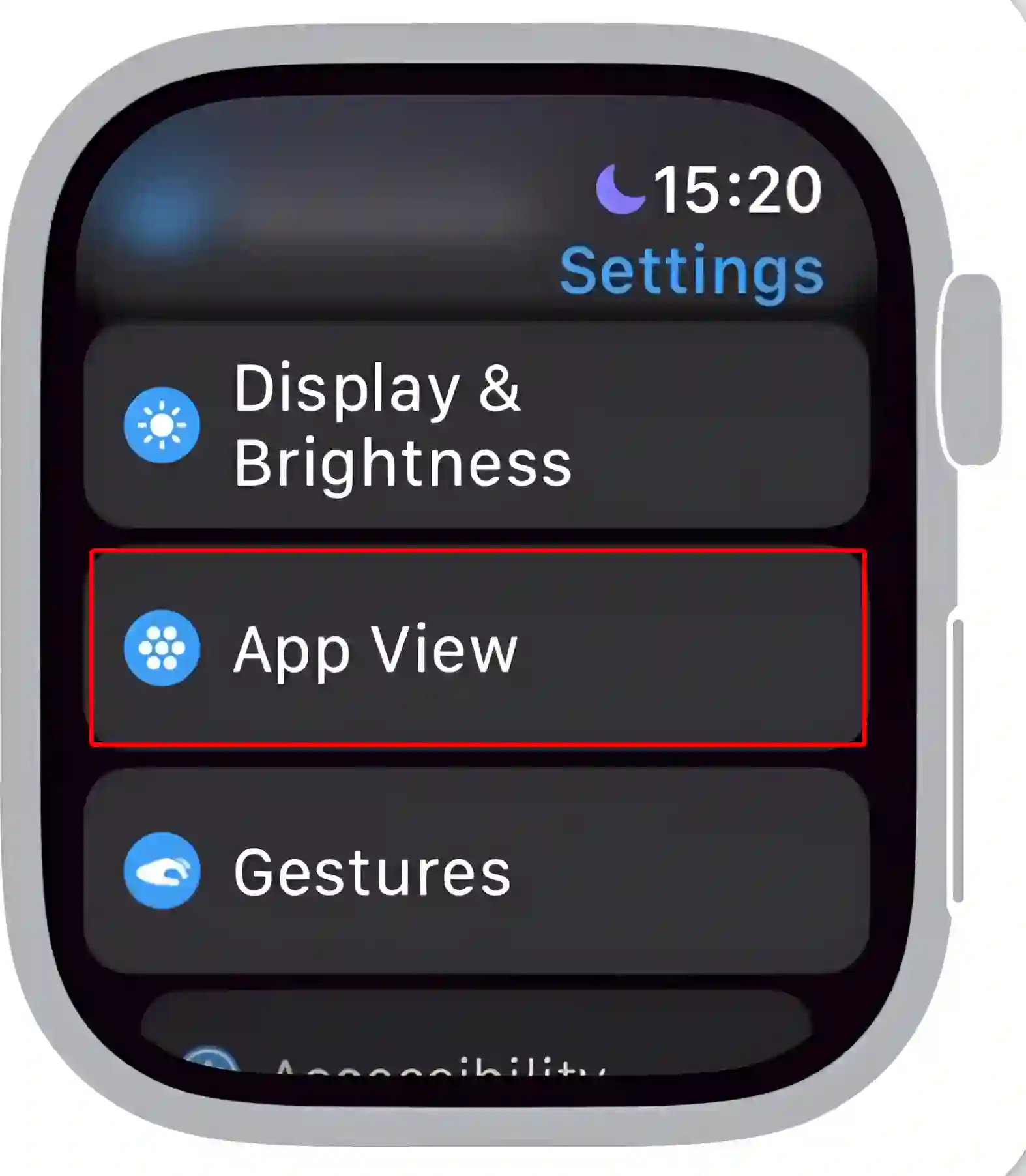 apple watch app view