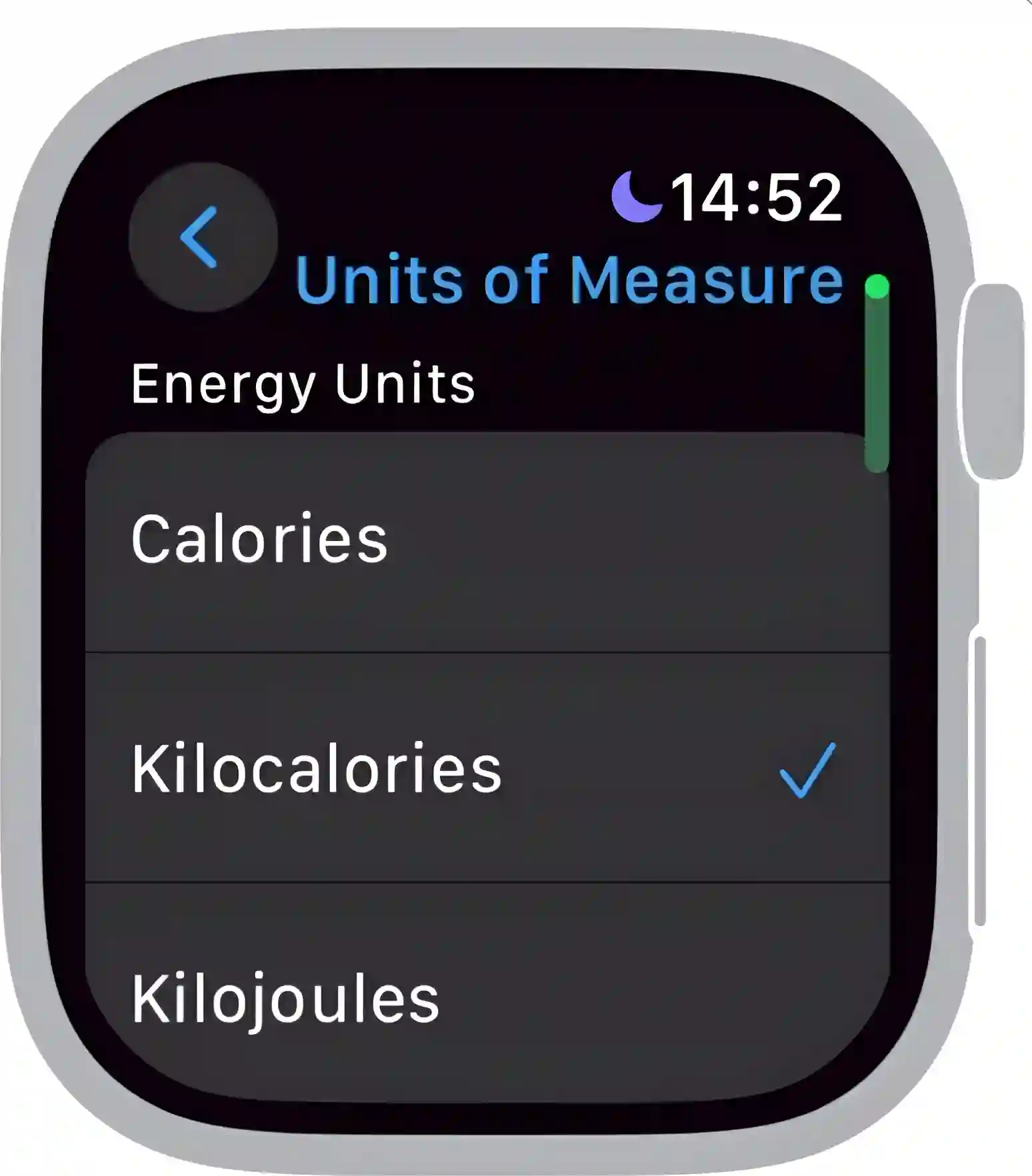 apple watch customize units of measure