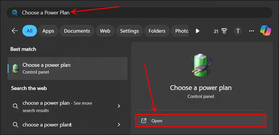 choose a power plan windows 11