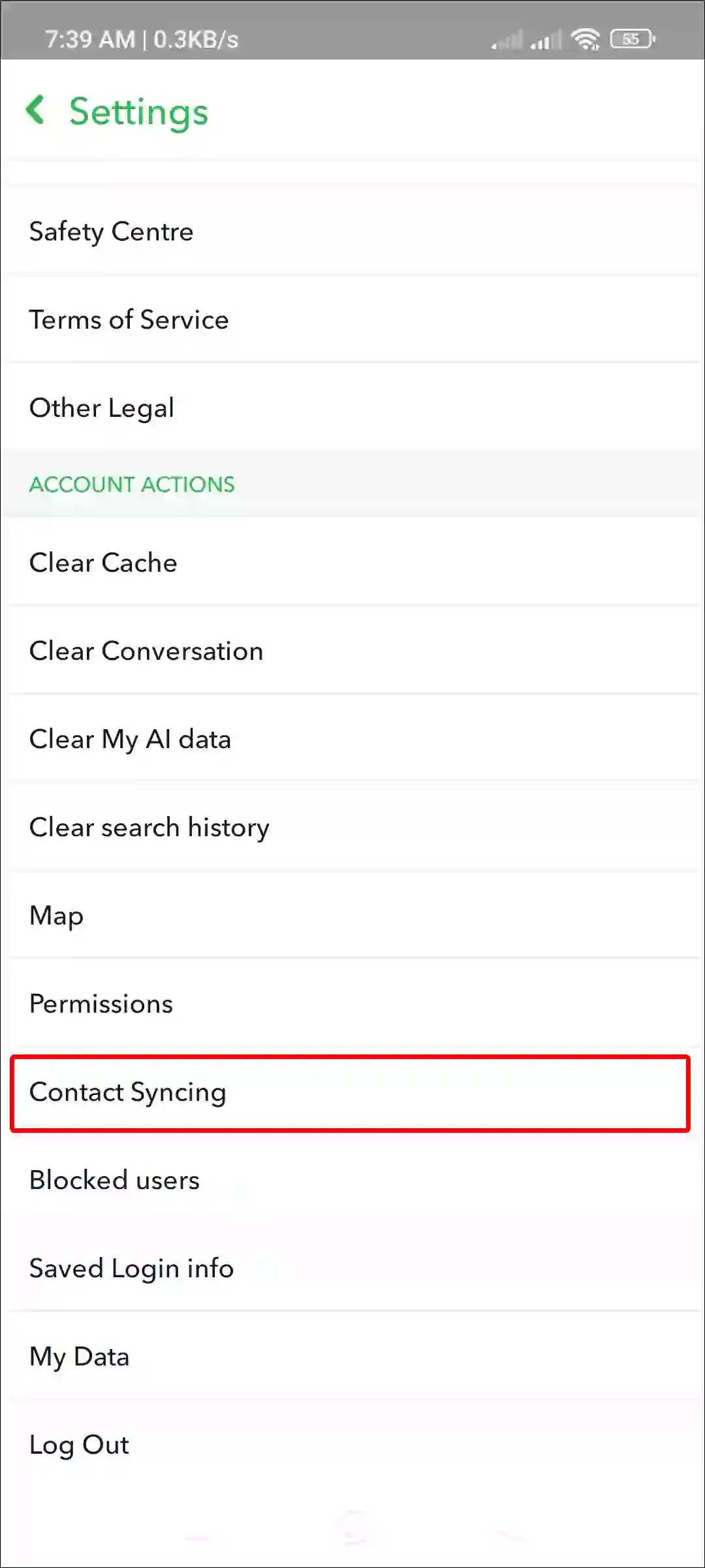 contact syncing snapchat